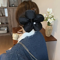 Aksesoris rambut wanita, gaya Korea besar spons bunga 3D ikat rambut elastis klip cakar rambut wanita multi-fungsi aksesoris kain dibuat katun