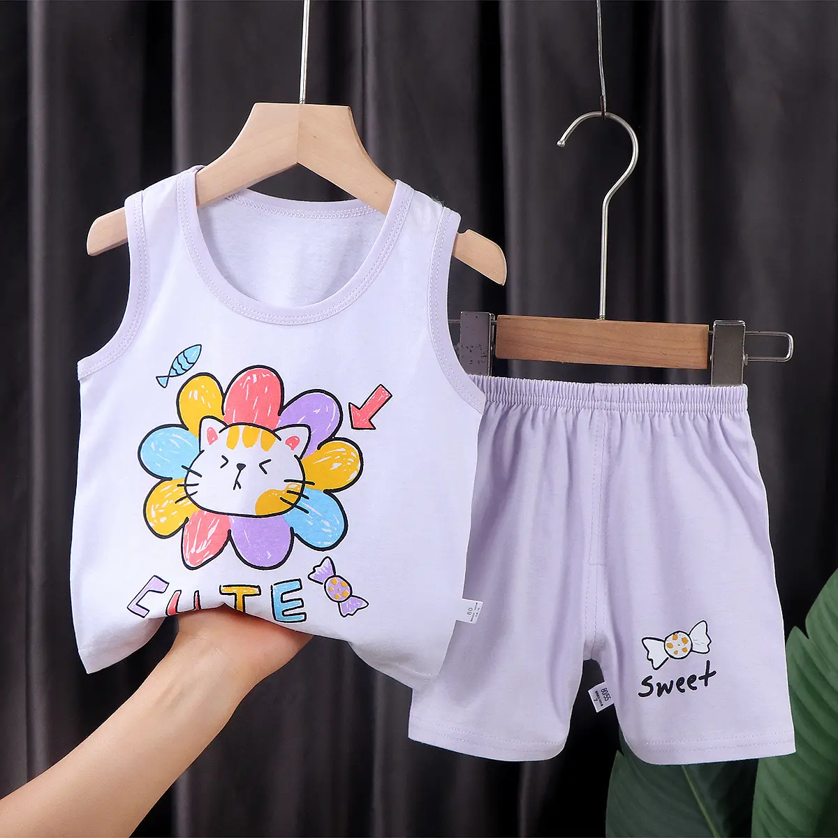 Green Horizon Baby Wholesale Summer Baby Clothing Sets Children's Vest Suit Cotton Boy Sleeveless Vest With Pants Kids Clothing