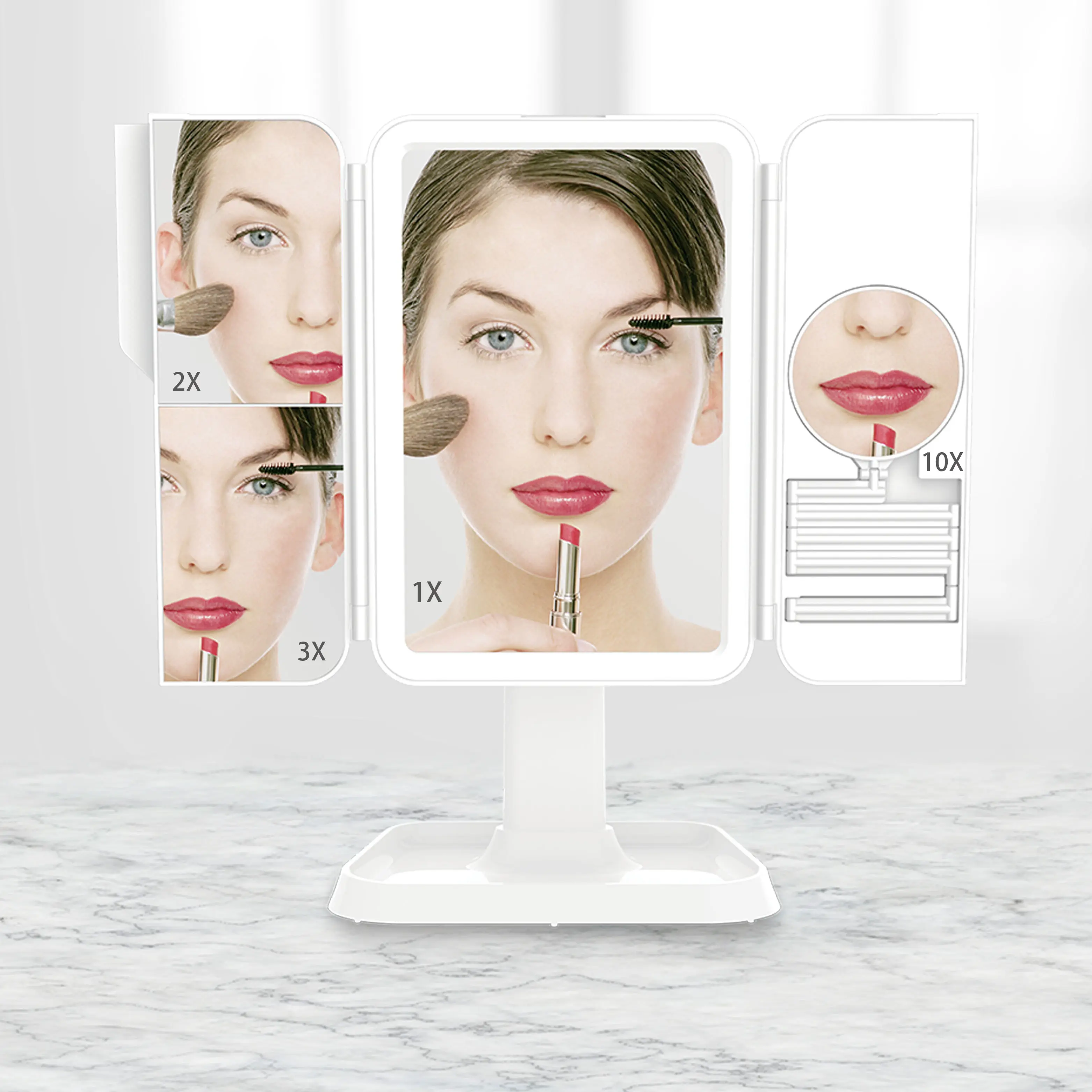 2021 led specchio private label trucco intelligente specchio led Per Il viaggio che fanno up side specchio