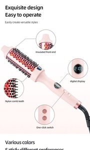 Peigne lisseur infrarouge à prix d'usine, double usage, température réglable sur plusieurs niveaux, <span class=keywords><strong>brosse</strong></span> à cheveux professionnelle pour boucler les cheveux - Product Image 6