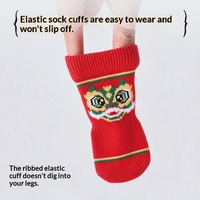 Chaussettes personnalisées en coton pour chien avec semelles antidérapantes adhésives unilatérales, protège-pattes pour animaux de compagnie, motifs de dessins animés pour les fêtes de Noël