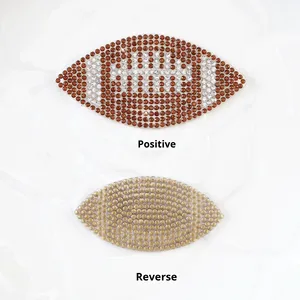 Accessoires DIY en gros : Patchs autocollants thermocollants en strass, motifs baseball, étoile, cœur, nœud - Product Image 4