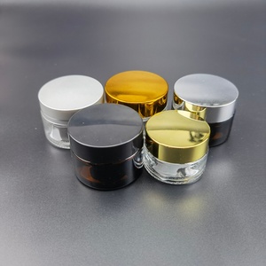 Pot en verre rond avec couvercles en bambou, métal rose doré ou argenté, pour crème corporelle, 30ml, 50ml, 60ml, 100ml, pots pour crème visage et soins de la peau - Product Image 1