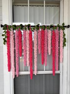 Cortina <span class=keywords><strong>de</strong></span> Ganchillo Hecha <span class=keywords><strong>a</strong></span> Mano con <span class=keywords><strong>Flores</strong></span> <span class=keywords><strong>de</strong></span> Glicinia, Estilo Cottagecore Moderno y Encantador, Longitud Personalizada, para Ventana o Puerta, Estilo Fairycore - Product Image 6