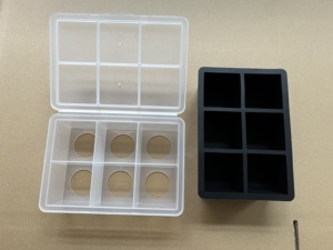 BPA Miễn Phí Dễ Dàng Phát Hành Kích Thước Lớn Linh Hoạt 6 Khoang Stackable <span class=keywords><strong>Silicone</strong></span> <span class=keywords><strong>Ice</strong></span> Cube Vuông Khuôn Khay Với Trường Hợp Cho Whiskey Cocktail - Product Image 3