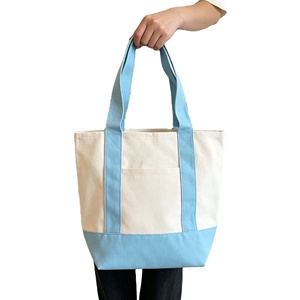 Wholesale Custom Embroidery Logo Reusable Plain Blank Small <b>Mini</b> Mint Blue Pink Candy Color Gift Cotton Canvas Shopping Tote Bag - Product Image 1