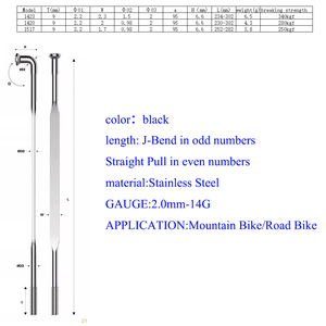 אופניים חישורים סופר אור סופר אופניים דיבר j-להתכופף ישר 14 גרם 2.0 mtb אופני כביש נירוסטה 6.5g/4.3g/3.8g - Product Image 4