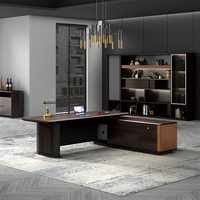 Scrivania Direzionale Personalizzata, Tavolo per Computer, Lussuosa Scrivania Moderna in Legno Modulare a L per CEO ed Executives