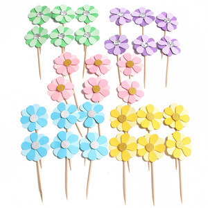 6 Flores Pequeñas Rosadas para Decoración <span class=keywords><strong>de</strong></span> <span class=keywords><strong>Pastel</strong></span> <span class=keywords><strong>de</strong></span> <span class=keywords><strong>Cumpleaños</strong></span>, Pétalos <span class=keywords><strong>de</strong></span> <span class=keywords><strong>Girasol</strong></span>, Adornos para Repostería - Product Image 4