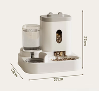 Distributeur de nourriture semi-automatique 2-en-1 réglable pour chats et chiens avec grande capacité, gamelle étanche et distributeur d'eau