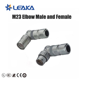 Connecteur de servomoteur étanche IP67 M23 Prise de bride en alliage métallique à 90 degrés Connecteurs mâles d'alimentation à angle droit en <span class=keywords><strong>nickel</strong></span> - Product Image 2