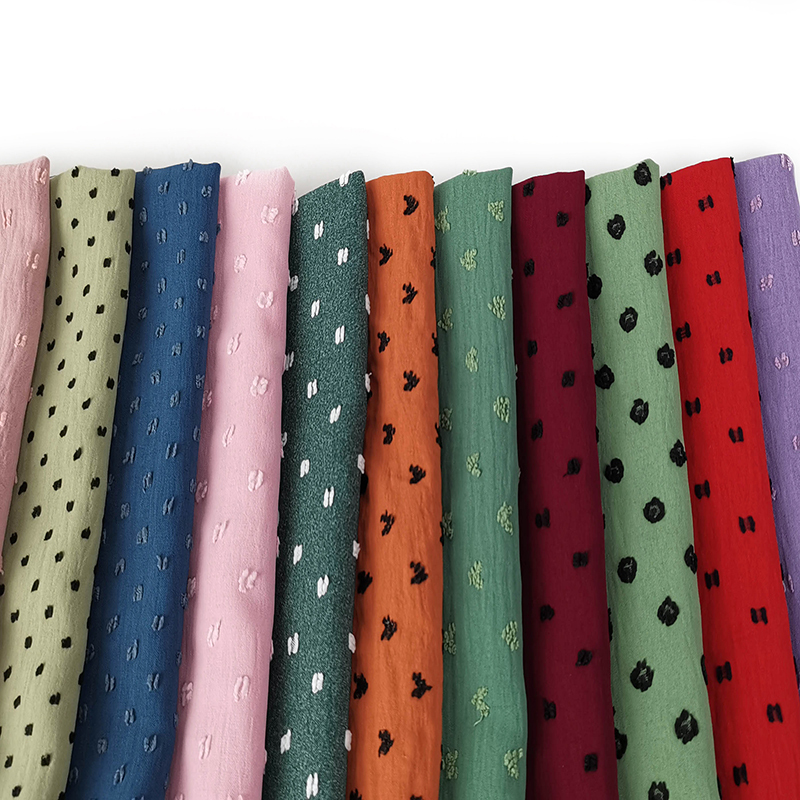 ESSE TEXTILE CEY dot ткань uжесткий креп rgypt однотонный окрашенный жаккард 100% полиэстер tela Тканое платье