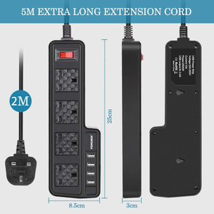 Carte d'extension de prise électrique, 5 v 4 UK, à adaptateur USB - Product Image 3