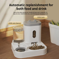 Distributeur automatique de nourriture et fontaine à eau pour animaux de compagnie, en plastique PP écologique, 2-en-1, facile à nettoyer, étanche IPX5, pour chats et chiens