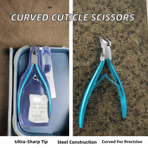 Tijeras para Cutículas con Hoja Curva, de Acero Inoxidable, para Manicura, con Punta Afilada, para Diestros - Product Image 2