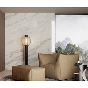 Losa de mármol blanco Calacatta de lujo brillante, Impresión de <span class=keywords><strong>Roma</strong></span>, patrón de red de oro marrón, losa de mármol para suelo de pared - Product Image 4