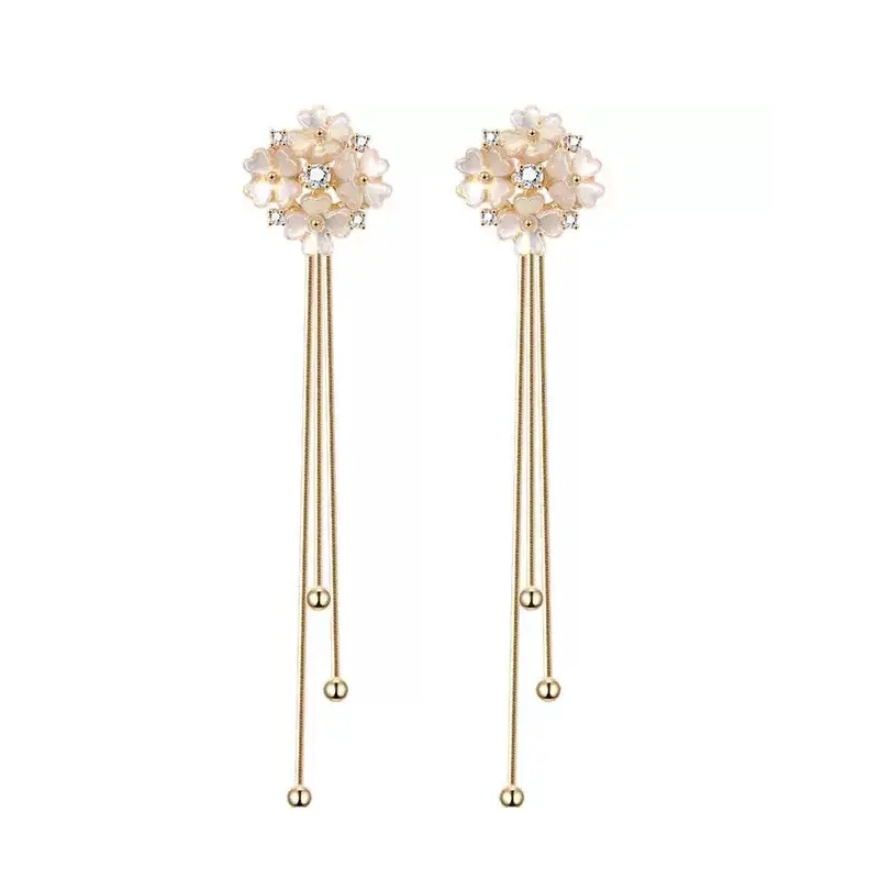 Wholesale custom flower earrings female designer luxury tassel earrings