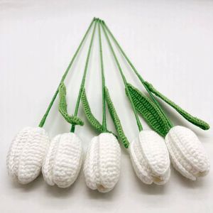 <span class=keywords><strong>Ramo</strong></span> de Tulipanes Inmortales de Lana Hechos a Mano 2025, Gerbera Abierta, Flores Preservadas para Boda, Navidad, Pascua - Product Image 6