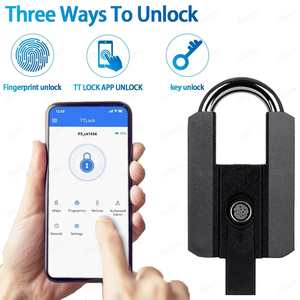 Cadenas noir robuste et étanche à combinaison, antivol, résistant aux intempéries, pour bagages, avec lecteur d'empreintes digitales - Product Image 4