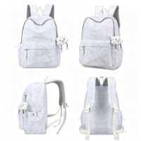 Mochila Minimalista con Colgante de Nube, Ligera y Bonita, con Múltiples Compartimentos, Gran Capacidad, para Estudiantes, Escolares, Casual, para el Día a Día