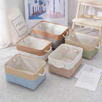 Panier de rangement en lin grande capacité pour vêtements, idéal pour chambre et placard