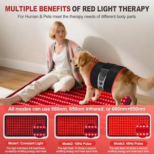 Couverture de luminothérapie rouge pour chiens, chats et chevaux, coussin chauffant infrarouge pour soulager les douleurs articulaires, relaxation et récupération, grande taille 85*55cm - Product Image 2