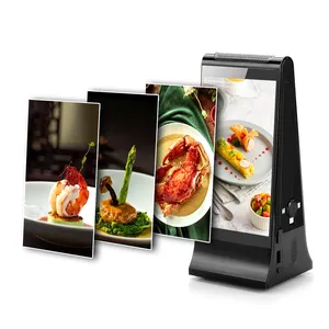 Personalizado indoor publicidade máquina levou vídeo foto cartazes restaurante menu placa mesa top digital display