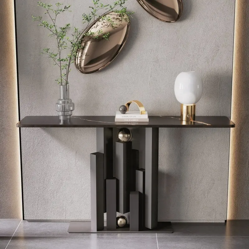 Gelexuan мебель для гостиной мебель Входная металлическая нордическая Современная входная мраморная Прихожая Роскошная золотая шианцовая консоль столы