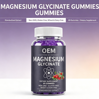 Gummies de glycinate de magnésium en gros pour OEM, 60 unités, complément alimentaire, marque privée, fournisseur, distributeur, marque personnalisée