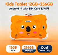 Tablette Android 14 de 7 pouces pour l'éducation des enfants, 12+256 Go, avec emplacement pour carte SIM, Wi-Fi, tablette pour enfants, avec emballage