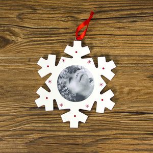 Wooden Santa Snowman Bell Snowflake Heart Hanging Photo Frame Christmas <b>Tree</b> <b>Ornaments</b> - Product Image 4