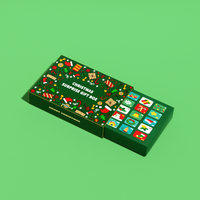 Nouvelle conception de boîte de calendrier de l'avent de Noël avec tiroir coulissant, boîte mystère surprise avec gaufrage pour enfants