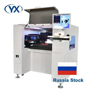 Stock en Rusia YX SMT880 línea de producción automática electrónica PCB máquina de soldadura automática con 8 cabezales de colocación