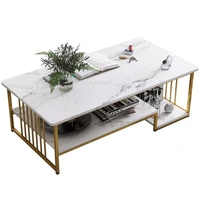 Ensemble Moderne de Meubles de Salon : Meuble TV et Table Basse en Marbre Style Nordique