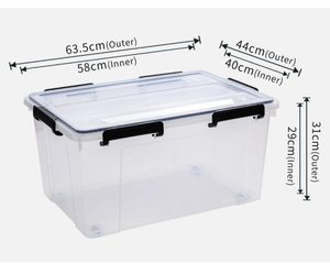 50L Custom Packaging Plastic Storage Containers Box with Wheels - Product Image 3