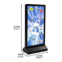 Panneau de table LED rechargeable en forme de T Kejea 105 x 210 mm pour affichage de prix au comptoir, petit menu, affichage publicitaire