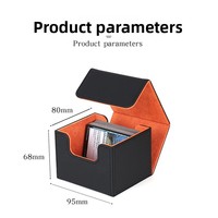 Boîte à cartes en cuir PU écologique personnalisable, fermeture magnétique à rabat, grande capacité, logo imprimé, jeu de cartes, PTCG Star