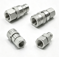 Coupleur rapide hydraulique DN6.3, raccord à face plate, filetage femelle 1/4 pouce, pour mini-excavatrice