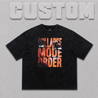 Camiseta de hombre personalizada de moda urbana, holgada, de manga corta, juvenil y moderna, estampada en tela gruesa de 300g.