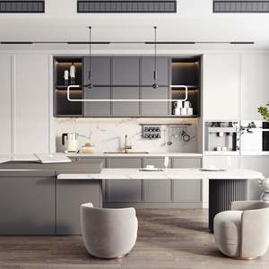 SANTOPOVA Modern Lacquer Kitchen <b>Cabinets</b> for Sale Modern 2022 Fiber Prefabricated Complete Set Import Kitchen <b>Cabinets</b> - Product Image 6
