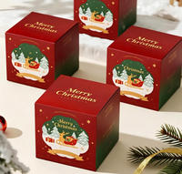 Boîte cadeau pliante carrée personnalisée pour bougies, bonbons, cadeaux de Noël, boîte en papier pour cadeaux de Noël