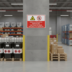 Señal de Seguridad que Prohibe la Colocación de Materiales Inflamables y Combustibles Junto entre Sí, Peligrosos - Product Image 3