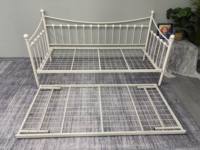 Cadre de lit de jour en métal avec lit gigogne, canapé-lit en acier blanc taille double pour salon, chambre à coucher, chambre d'amis