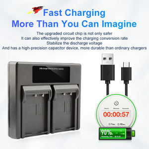 Ringteam เครื่องชาร์จคู่ NP-95พร้อมที่ชาร์จแบตเตอรี่ NP95ไฟ LCD สำหรับ X100S <span class=keywords><strong>X100</strong></span> XF10<span class=keywords><strong>ฟูจิ</strong></span> X100T X70 X30 X-S1กล้อง XF10 - Product Image 3