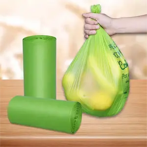 Vente en gros de sacs poubelle 100% 10l 8l 6l biodégradables compostables dégradés Pla Bpat fécule de maïs fournisseur