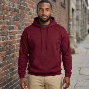 Sudadera con Capucha Color Granate para Hombre, 100% Algodón Felpa, Corte Regular Informal, Diseño con Bolsillos, Ropa de Otoño - Product Image 3