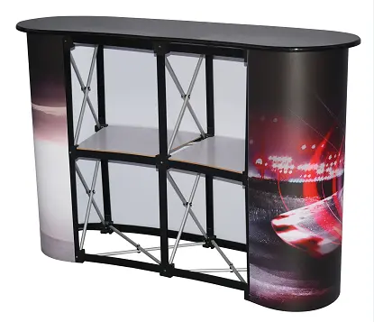 Mostrador comercial Publicidad Heavy Duty Floor Standing Tubo de aluminio Pop Up Stand Mostrador de recepción portátil Mostrador de mesa de promoción