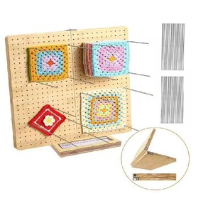 Cross-border wooden yarn knitting auxiliary board, square yarn knitting board, handmade DIY knitting board, <b>crochet</b> desktop - Product Image 3