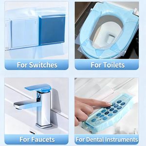 Pellicola Protettiva Blu in PE per Sedile WC Usa e Getta con Bordi Perforati, Pellicola Igienica per Uso Alberghiero - Product Image 5