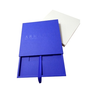 Individuation dark blue drawer gift box slim drawer paper box